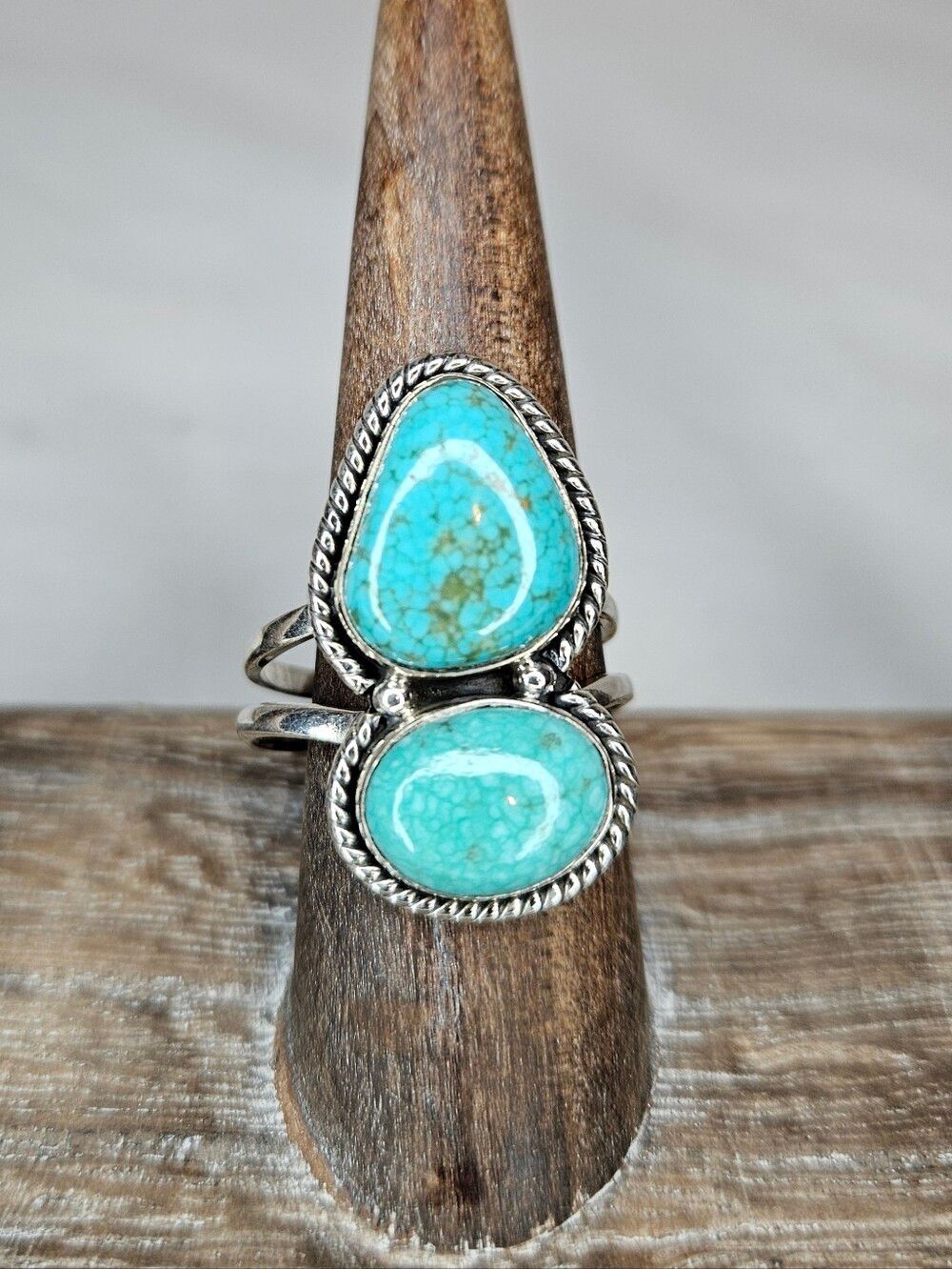 NWT Solid Sterling Silver Reconstituted Turquoise Ring 9.5